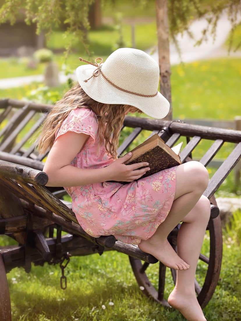 Young girl reading